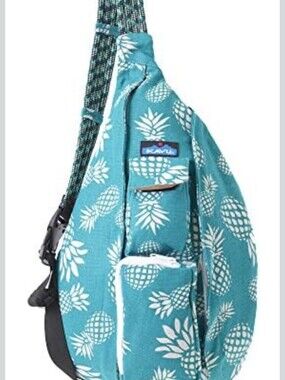 KAVU Teal Pineapple Rope Sling Bag